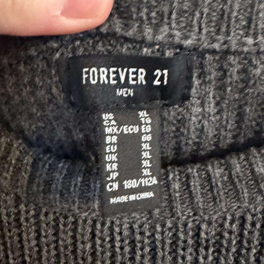 Forever21 Men's Distressed Drop-Sleeve Sweater - Picture 4 of 4